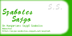 szabolcs sajgo business card